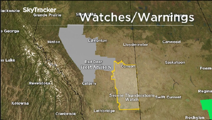 Frost advisory issued for central Alberta Monday night.