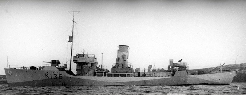 HMCS SHAWINIGAN K136 before sinking on November 25, 1944