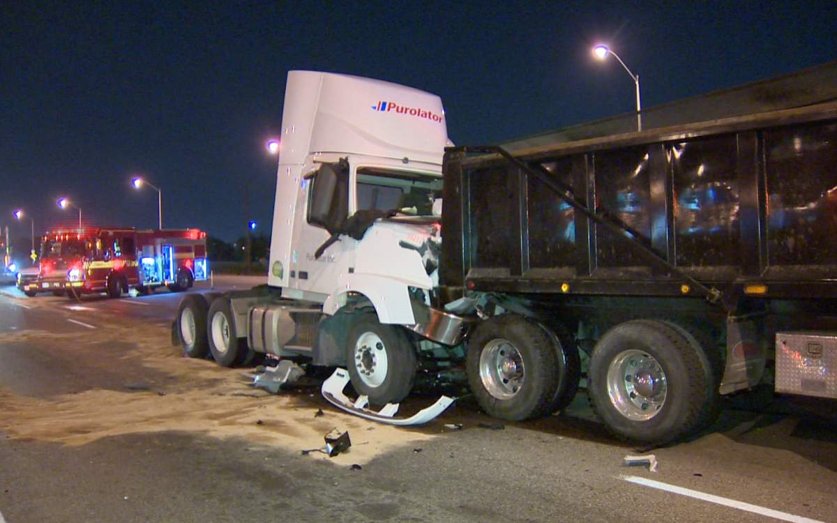 A driver was seriously injured after a collision on Hwy 27 in Rexdale on May 25, 2016.
