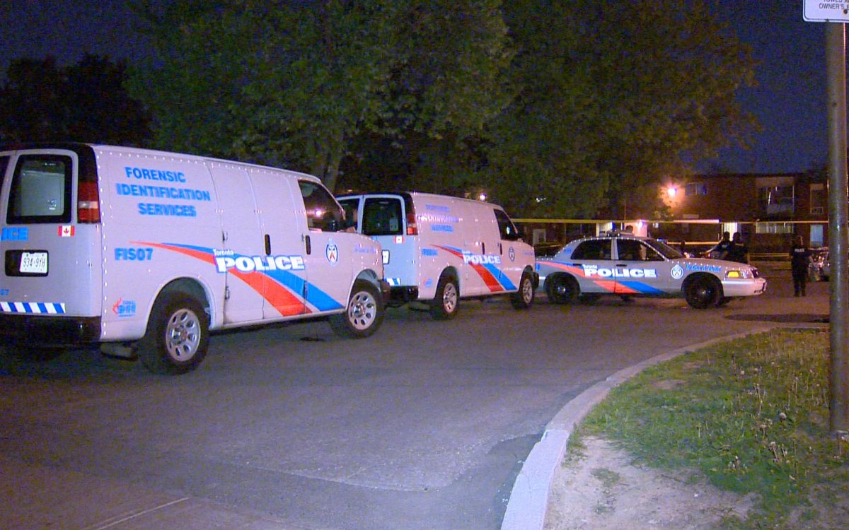Police investigate a shooting in North York on May 26, 2016.