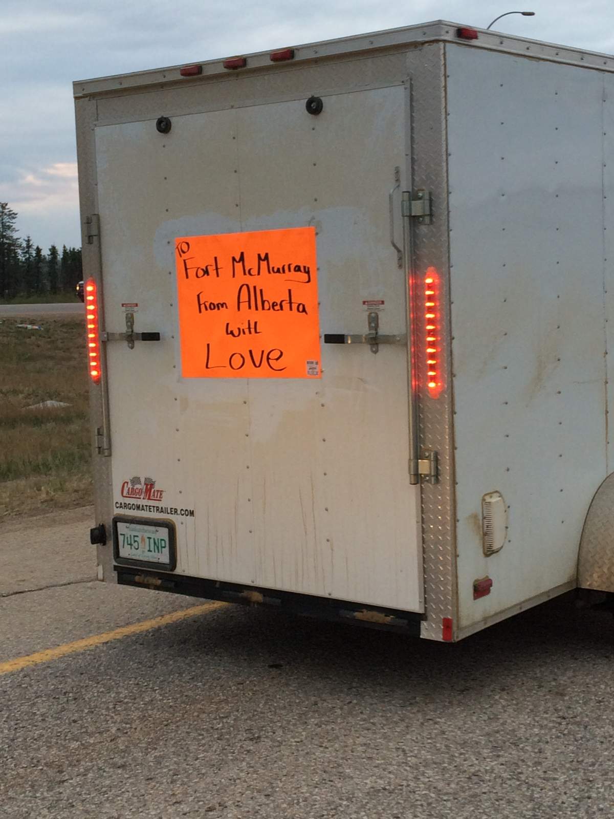 Truck from Saskatchewan bringing donations to the workers and evacuees around Fort McMurray.