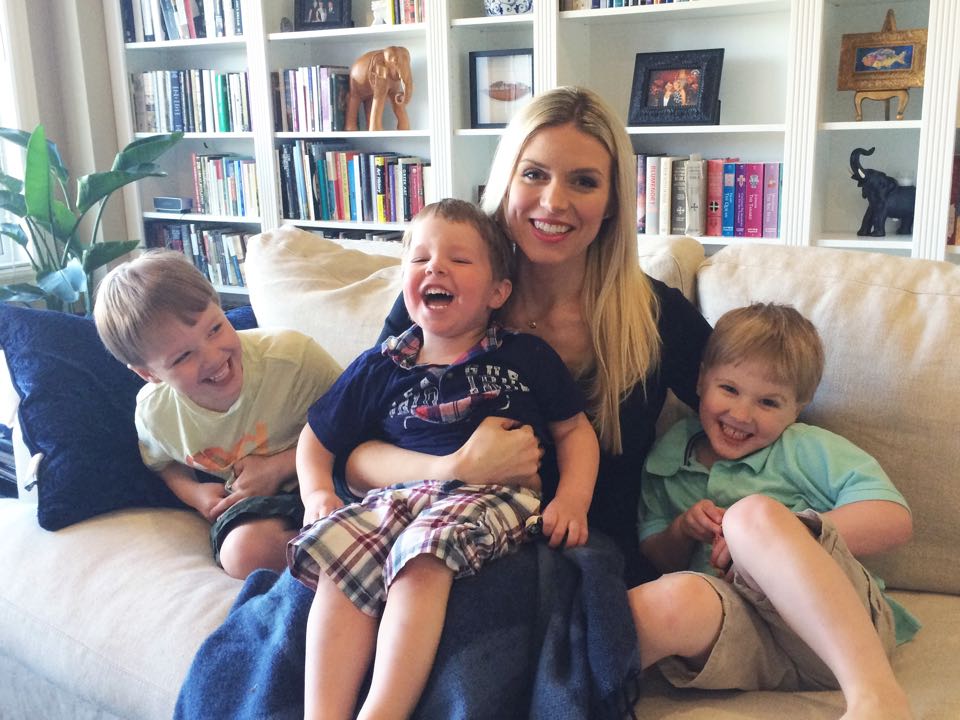 Entrepreneur Kiera Fogg and her three boys in their Winnipeg home. 