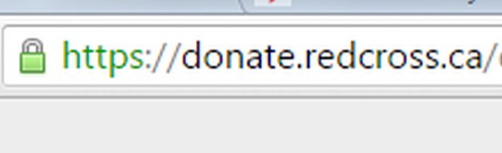 Example of a secure website with a closed lock by the address.