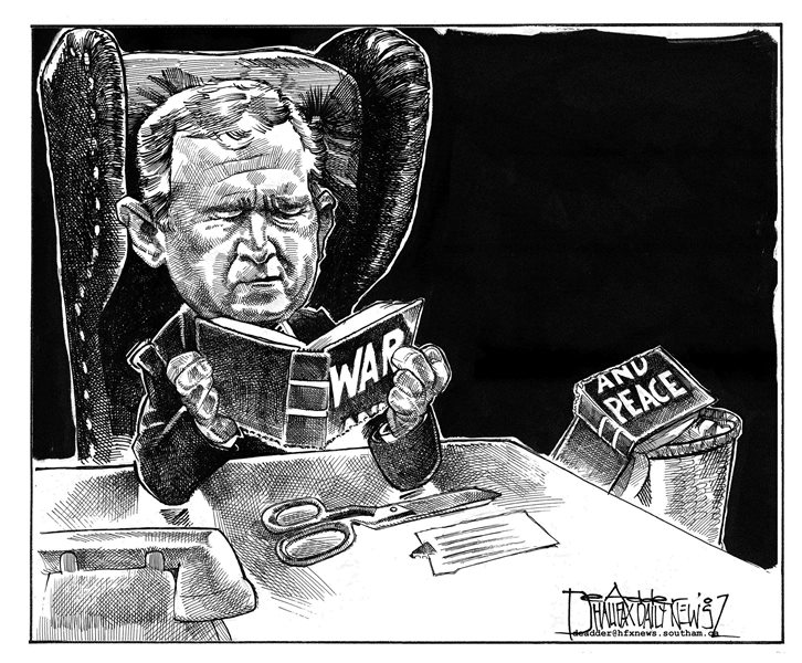 An example of work by cartoonist Michael de Adder is shown in a handout photo. The work of one of Canada's foremost political cartoonists will move from newspapers and online news sites to a more stately platform in Fredericton next month. 