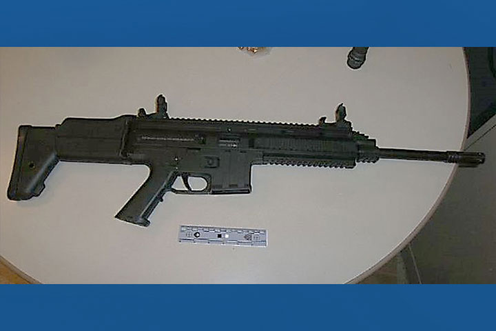 The rifle seized by police.