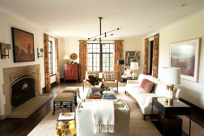 This undated photo provided by Burnham Design shows a living room designed by Betsy Burnham of Burnham Design. 