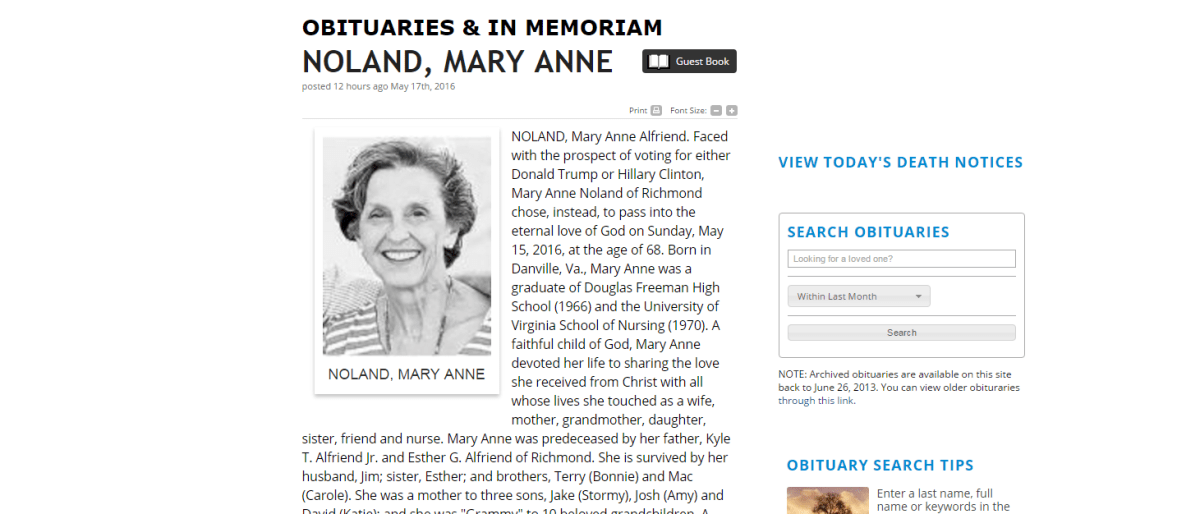 Woman would rather die instead of voting for Trump, Clinton - image