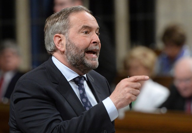 NDP leader Tom Mulcair asks a question during question period in the House of Commons on Parliament Hill in Ottawa on Wednesday, May 11, 2016.