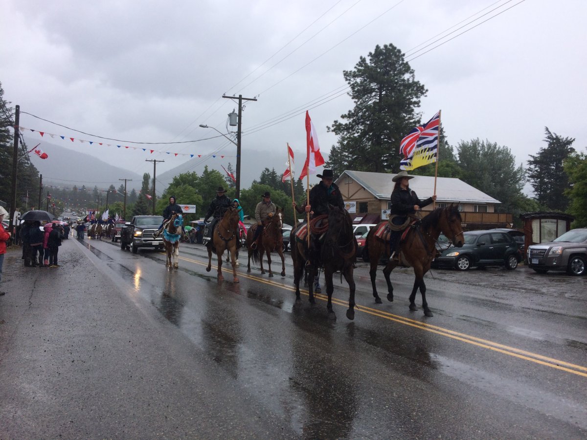 The 2016 Falkland Stampede parade makes its way down Highway 97.