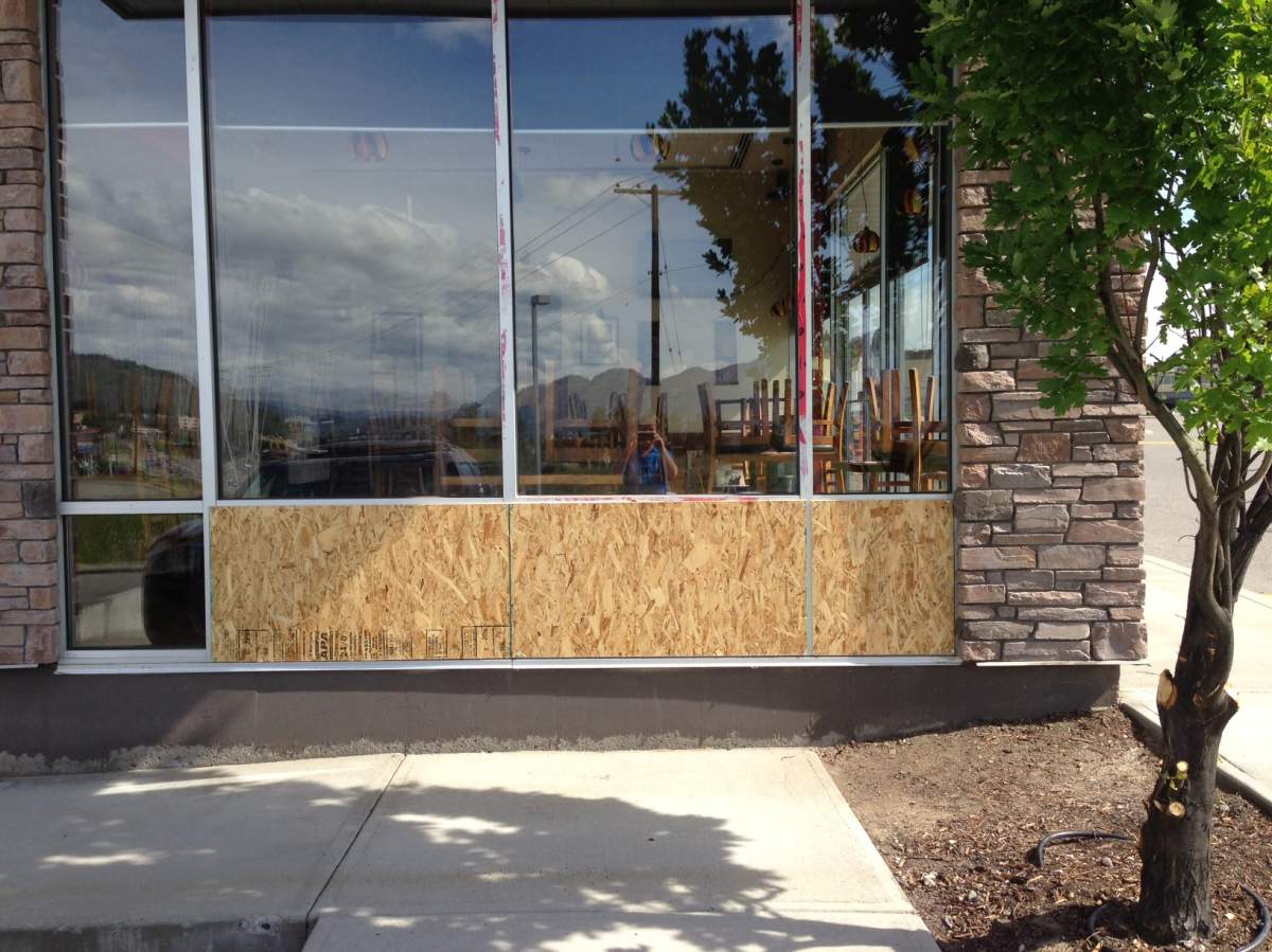 Three windows were smashed in the latest attack. 