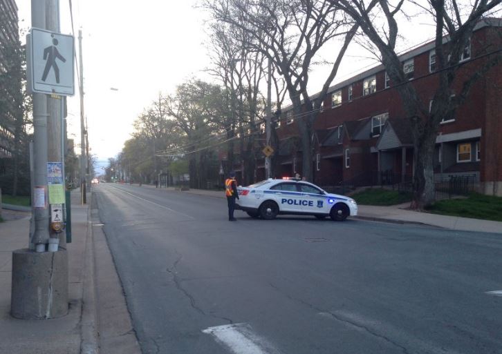 Halifax Regional Police block part of Gottingen Street for a shooting investigation Tuesday evening.