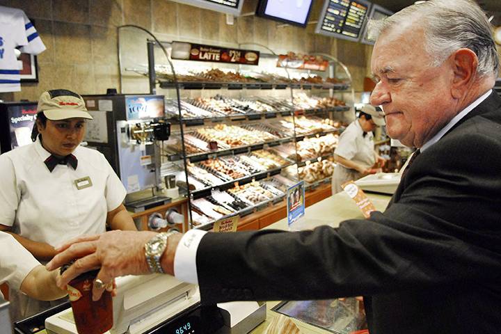 Ron Joyce, co-founder of Tim Hortons, is shown in an Oct.20, 2006 file photo. 