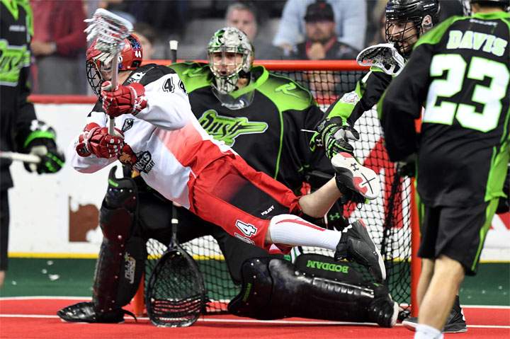 Ben McIntosh scores four as Saskatchewan Rush beat Calgary Roughnecks in Game 1 of West Final on Saturday.