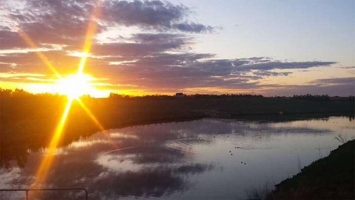 Sunset near the Northeast Swale in Saskatoon.