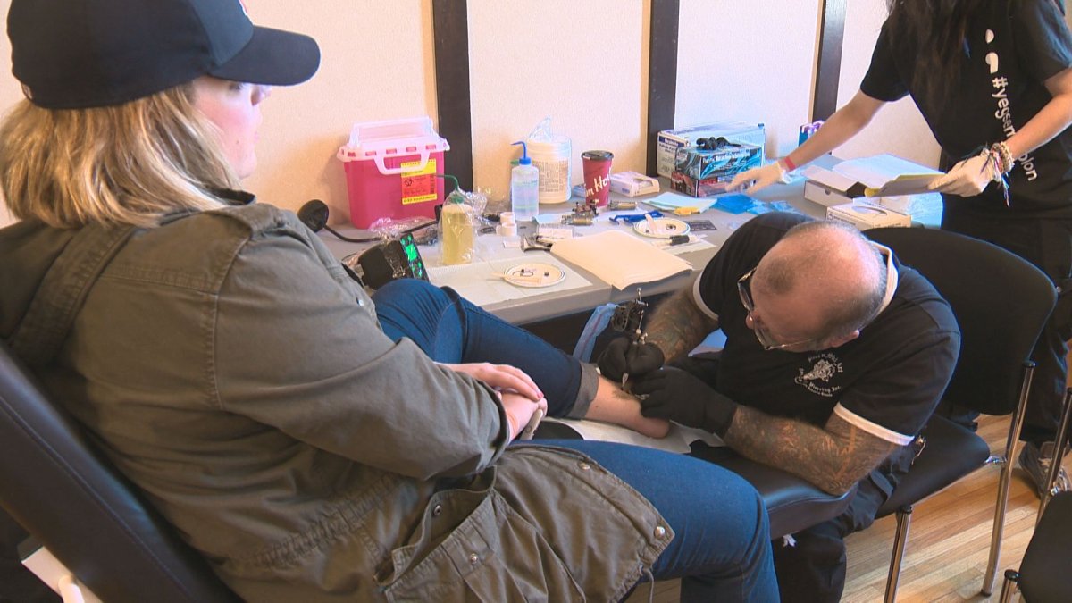 Hundreds of Edmontonians   get inked for mental health.
