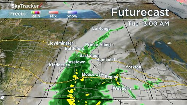 Parts of southern Saskatchewan are under a rainfall warning, but moisture eluding the places that need it most.