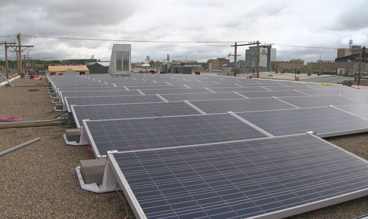 A rooftop solar installation will soon meet a significant portion of the annual electricity needs of The Two Twenty building in Saskatoon.