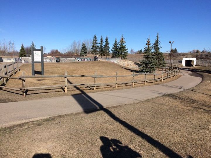 A file photo of the Stony Plain Skate Park. A woman said she was attacked while walking on a trail nearby on May 9, 2016.