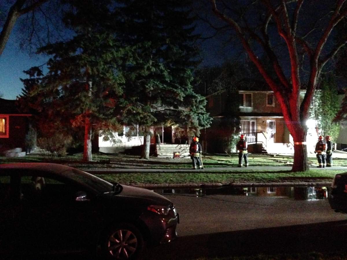 Fire crews on scene of early morning fire on Waterloo Street in River Heights.