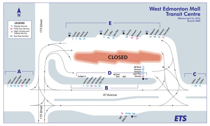 Construction on the West Edmonton Mall Transit Centre began Monday, May 16, 2015.