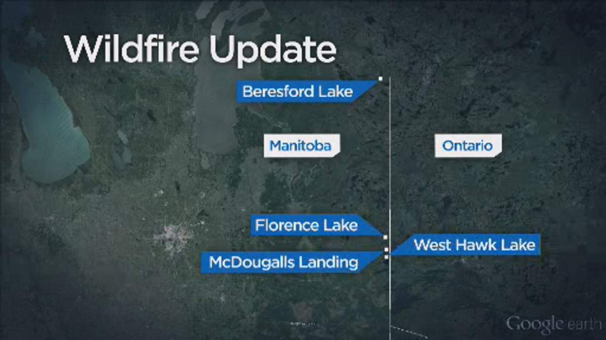 Manitoba wildfires: Water bombers douse flames, cottagers continue to flee - image