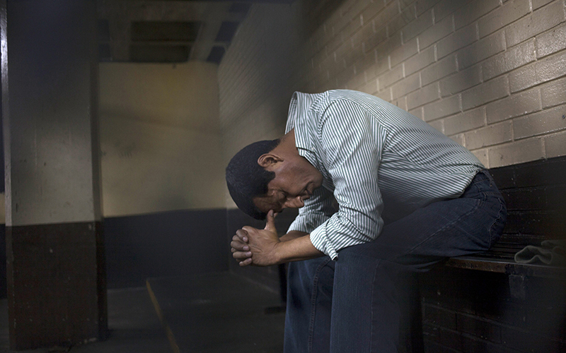 Guatemala's former Defense Minister, Gen. Manuel Lopez Ambrosio, sits inside a cell at a court in Guatemala City, Saturday, June 11, 2016. 