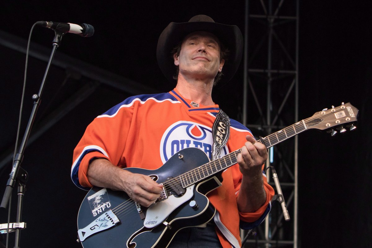 Corb Lund performs during Fire Aid for Fort McMurray in Edmonton, Alberta, on Wednesday June 29, 2016.