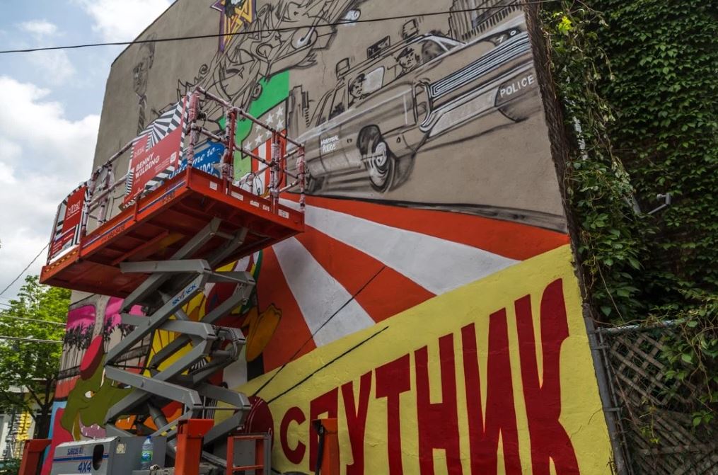 Montreal's Mural Festival is keeping employees busy at City Paints. Friday, June 16, 2016.