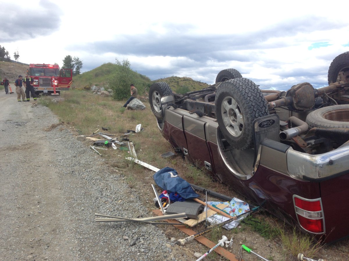 The Kelowna Fire Department and Kelowna RCMP responded to the scene of a single-vehicle rollover accident on Gillard Forest Service Road on Tuesday morning. 