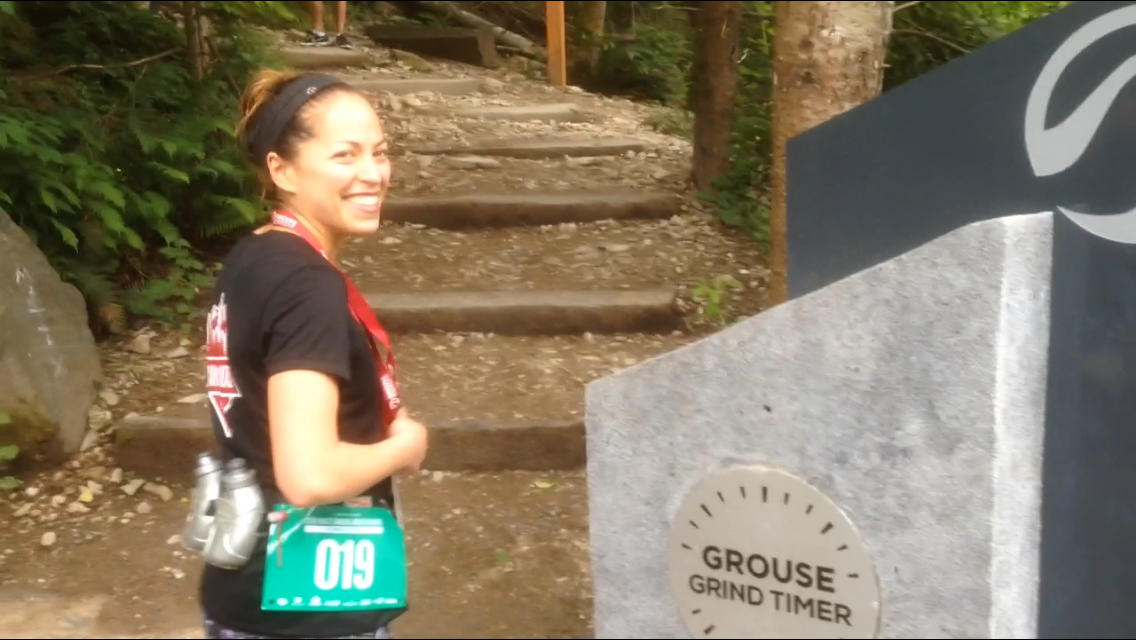 Atessa Marashi tackling the Grouse Grind