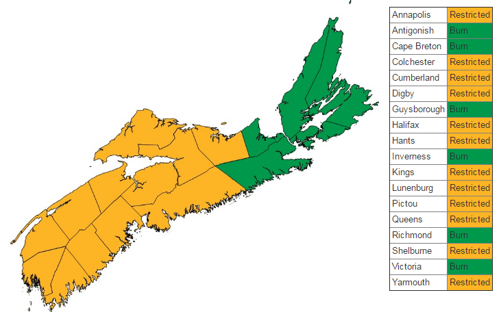 A province-wide burn ban for Nova Scotia has now been lifted.