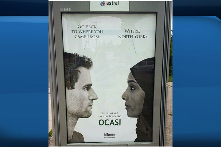 An image of one of the bus shelter ads.