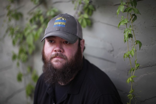 Internet Cannabis Dispensary CEO Travis Lane, a small-scale marijuana grower, poses for photos in Victoria, B.C., Friday, June 10, 2016. 