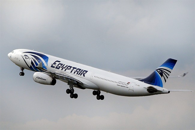 In this Thursday, May 19, 2016 file photo, An EgyptAir Airbus A330-300 takes off for Cairo from Charles de Gaulle Airport outside of Paris.