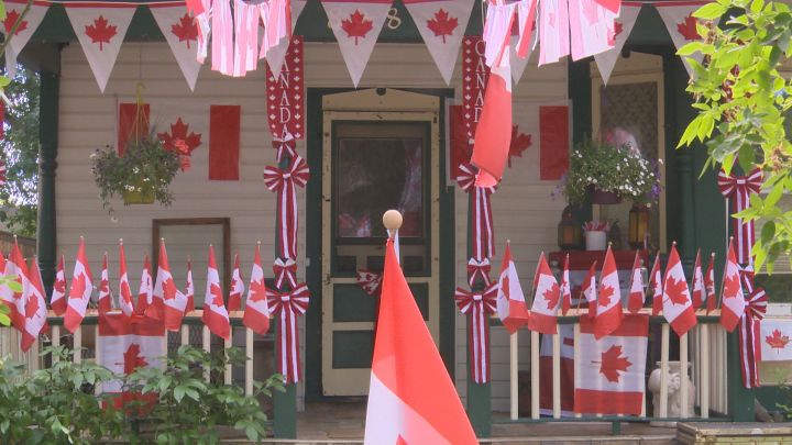 Lethbridge couple decorates home in hundreds of Canadian flags in celebration of Canada Day.