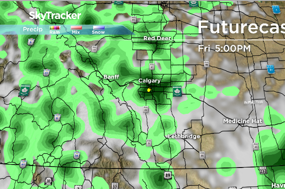 Precipitation in the forecast and summer storms are likely Friday afternoon and evening in central and southern Alberta.