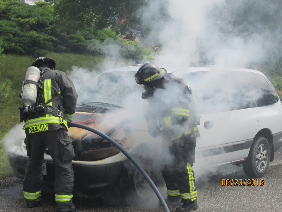 Vernon firefighters responded to a car fire Thursday afternoon.