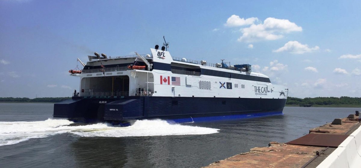 The CAT ferry is pictured in a handout after completing sea trials on June 2. The controversial ferry starts its inaugural summer sailing season on Wednesday.