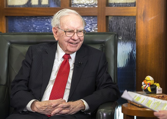  In this May 2, 2016 file photo, Berkshire Hathaway Chairman and CEO Warren Buffett is interviewed in Omaha, Neb.