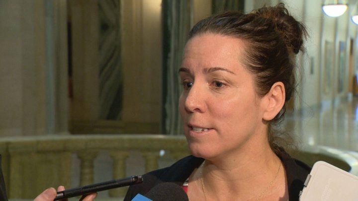 NDP health critic Danielle Chartier speaks with reporters about concerns surrounding CT Scan legislation. 