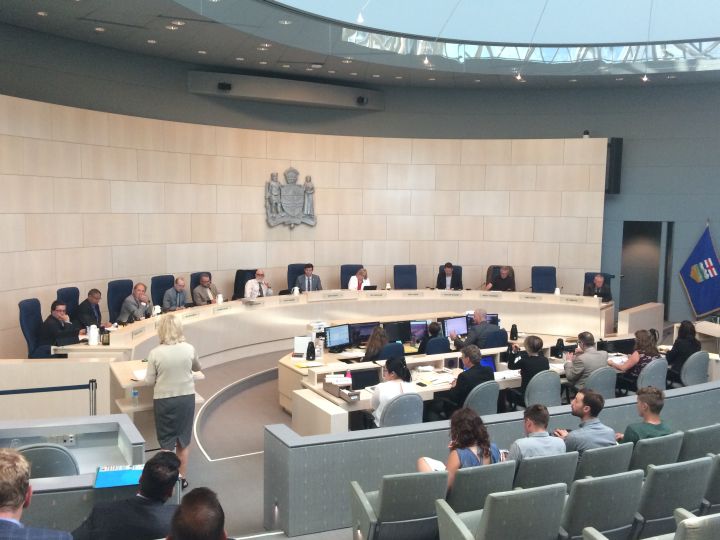 Edmonton city council debates whether to approve a proposed, 45-storey residential tower on June 27, 2016.