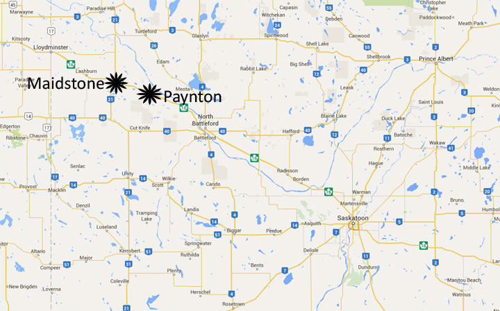 Saskatchewan RCMP say the collision happened on Highway 16 between Maidstone and Paynton.