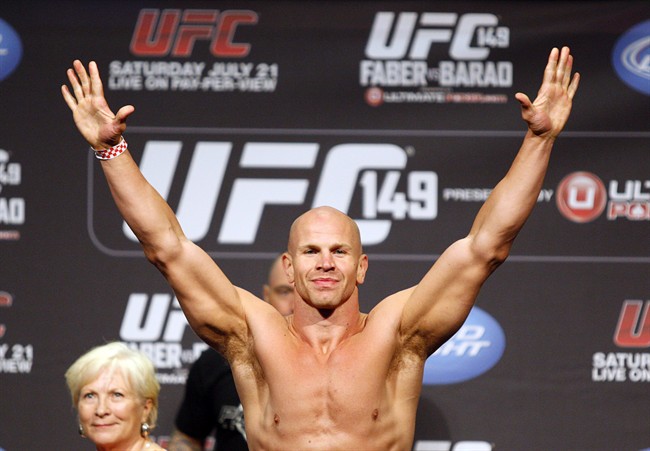 Ultimate Fighting Championship fighter Ryan Jimmo, from Edmonton, Alta., weighs-in in Calgary, Alta., Friday, July 20, 2012. Edmonton police are investigating the hit and run death of former UFC fighter Jimmo.