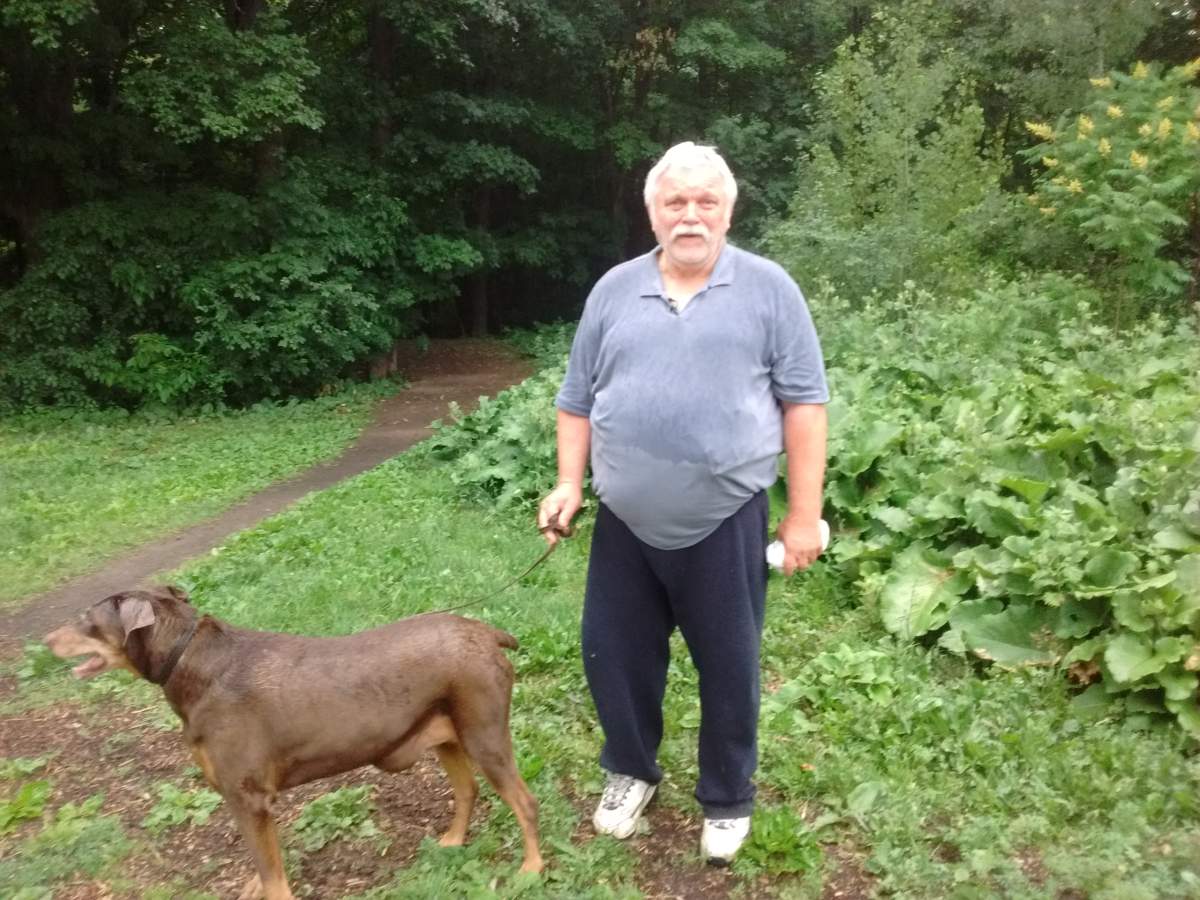 Edward Procyshyn has been walking his dog for 15 years at the Luger Triangle.