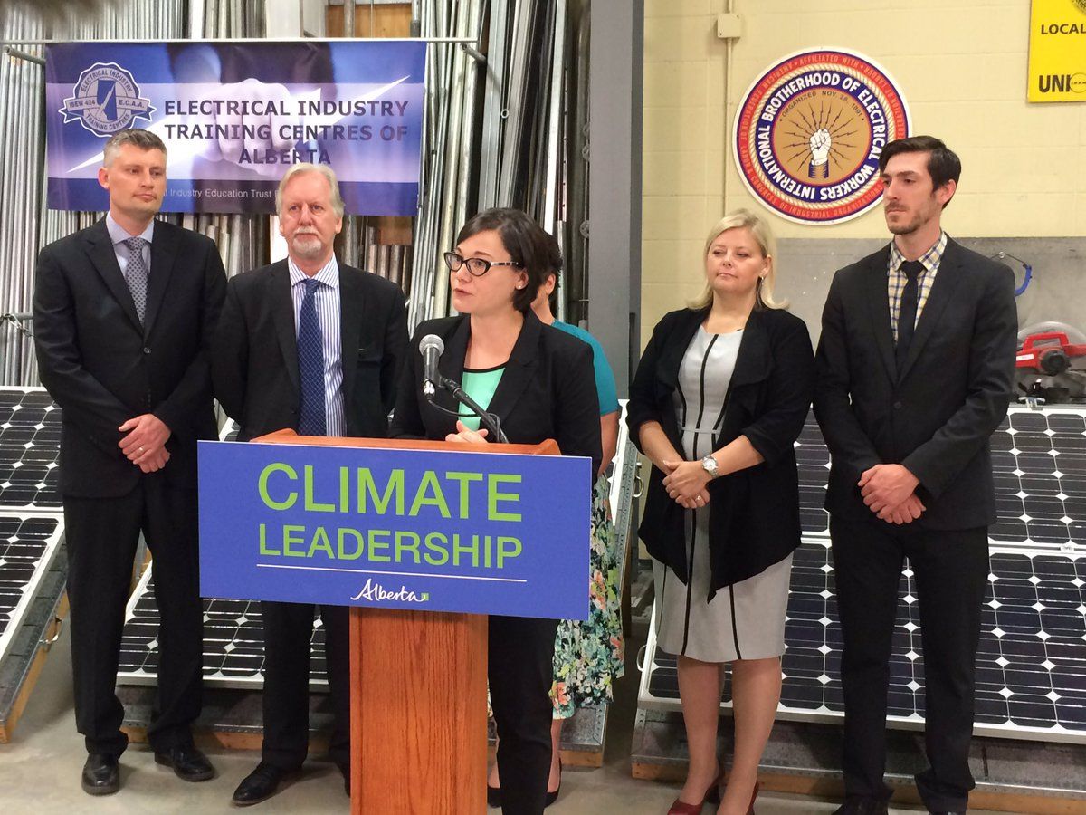 Alberta Environment Minister Shannon Phillips announces the establishment of a energy efficiency panel, Thursday, June 9, 2016. 