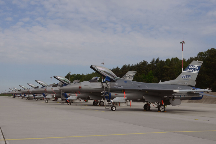 South Carolina Air National Guard's F-16 jets seen here.