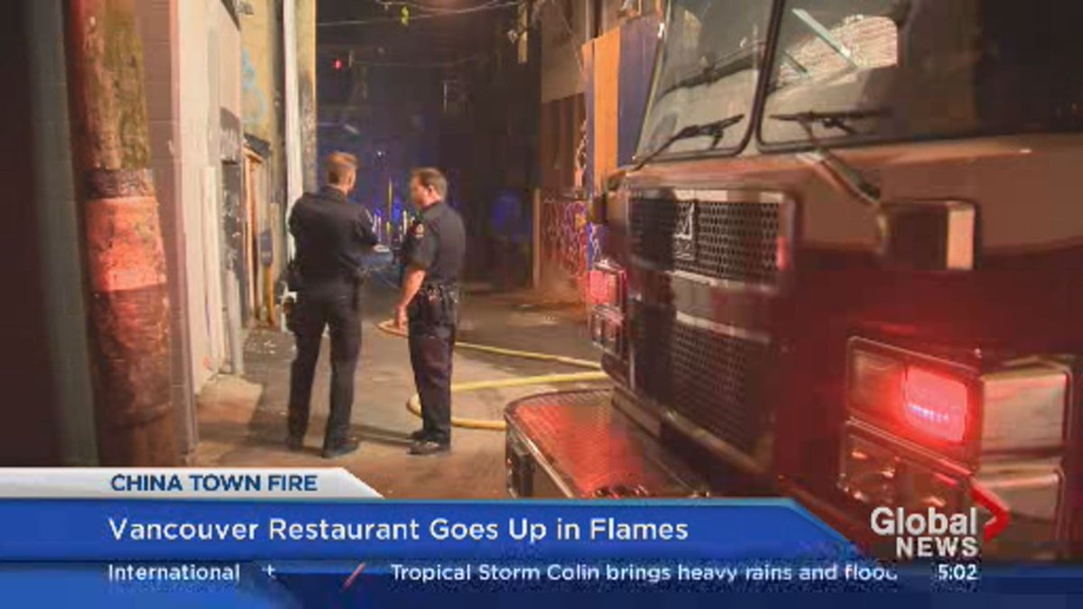 Firefighters on scene at the Jade Dynasty restaurant in Chinatown on June 7.