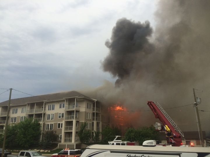 Crews were called to a fire in downtown Fort McMurray on Monday, June 6, 2016.