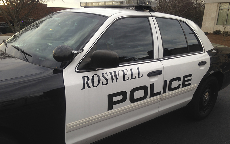 Roswell police car seen near North Fulton Hospital on January 31, 2015 in Roswell, Georgia. 