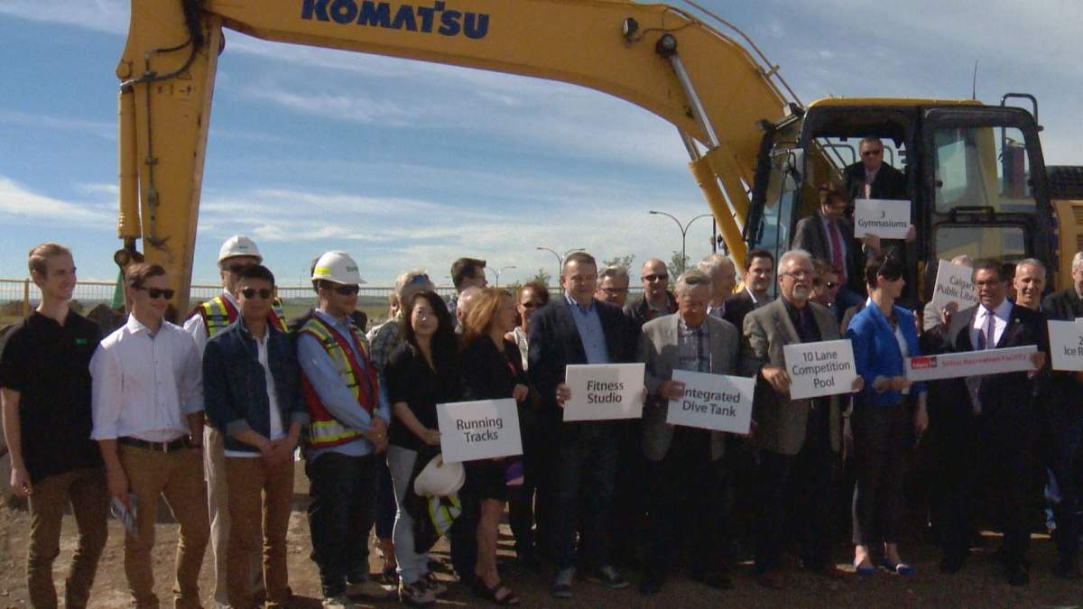 Calgary Mayor Nenshi visits the site of the new Seton Recreation Facility in southeast Calgary. 